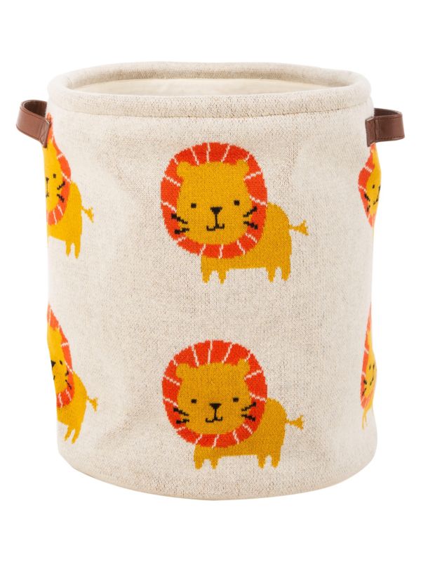 Safavieh Baby's Lion-Print Cotton Storage Basket